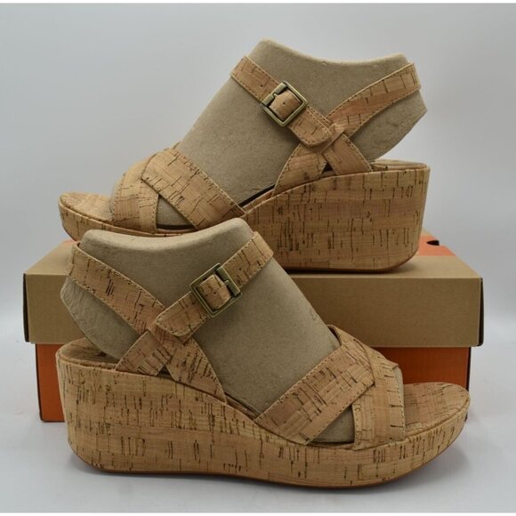 Korks Womens Size 11 Denica II Natural Cork Wedge Sandals Shoes - Picture 10 of 13